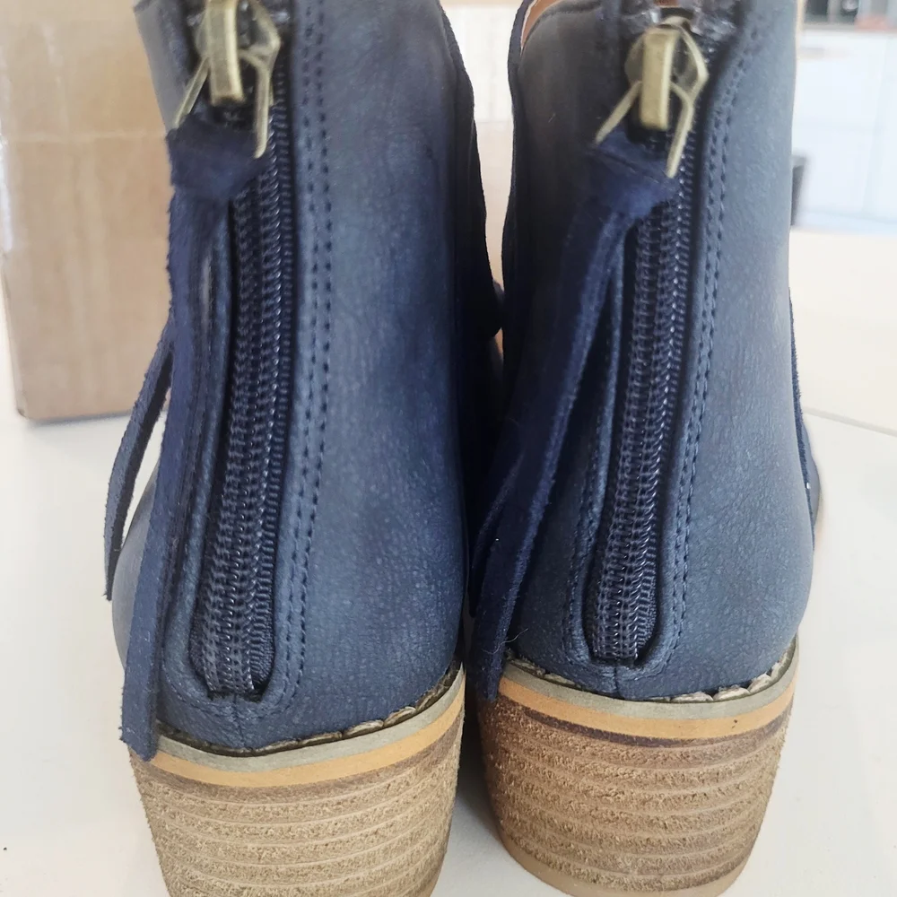 Corkys Slouch Booties SZ 7 Two Tone Navy Blue